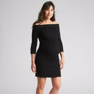 NWT GAP Black Maternity Off-Shoulder Dress Size L